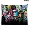 Anime Monster High Wall Tapestry Aesthetic Wall Hanging Printed Fabric Blanket Decorative Tapestries for Bedroom Living Room Home Decor