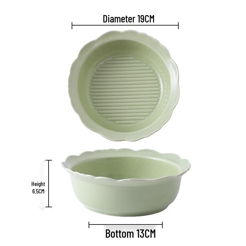 

ZISIZ Underglaze Cream Green 7.5-inch Soup Bowls (2-Pack)
