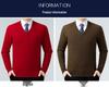 Men's V-Neck 100% Cashmere Sweater - Luxurious, Warm & Thick Knit for Autumn/Winter
