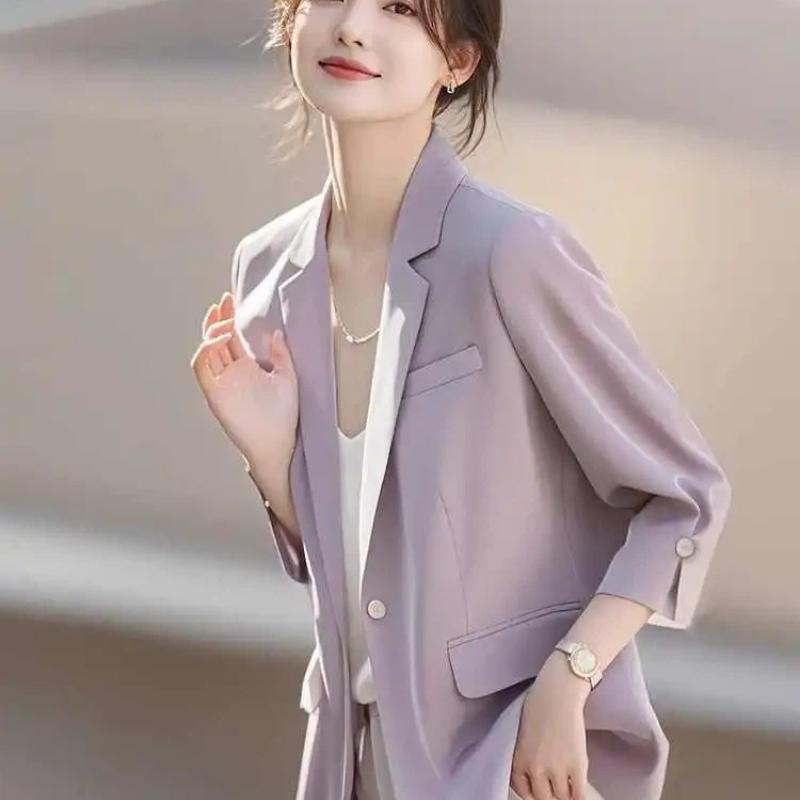 

Blazer women s spring fashion casual tops S фіолетовий