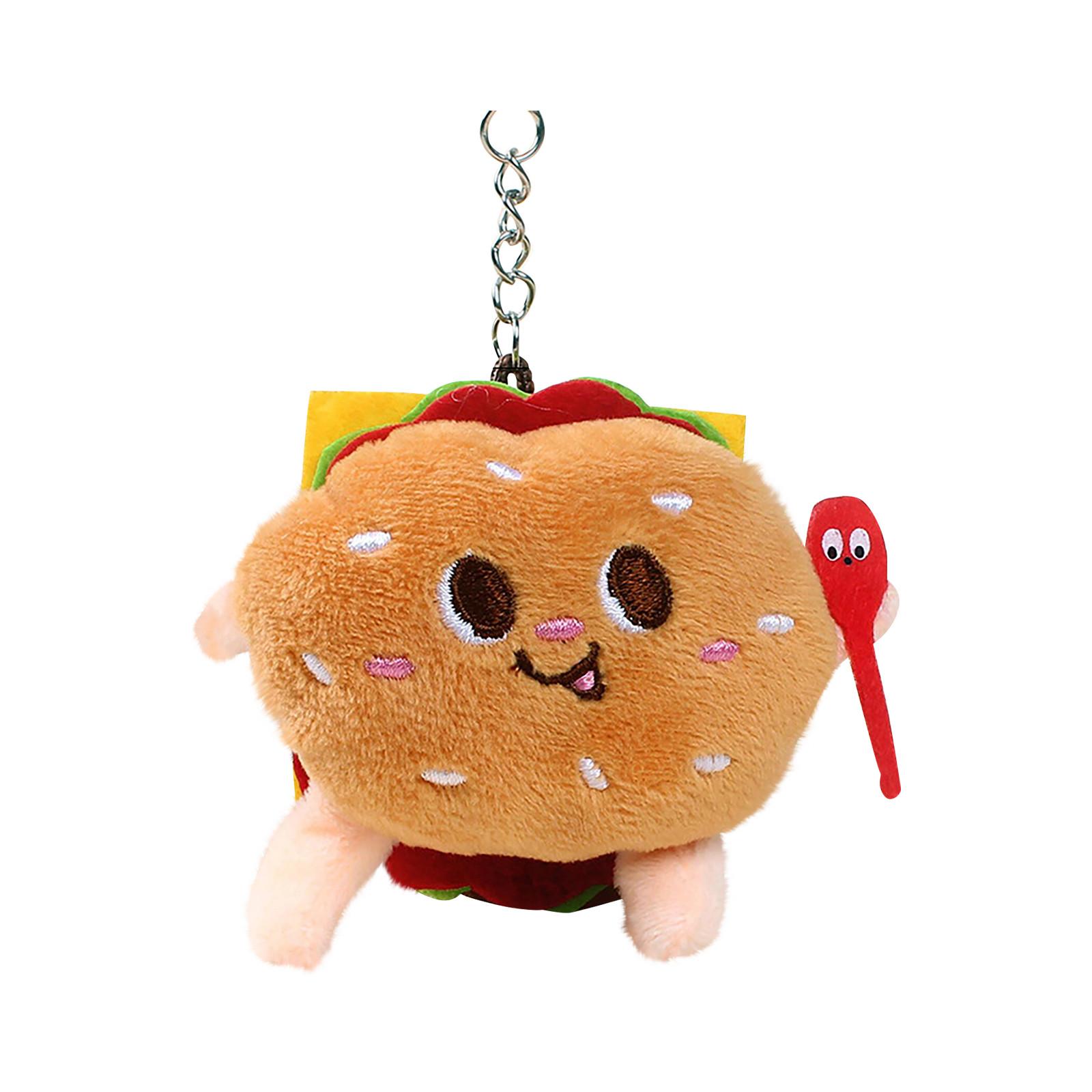 

Плюшевый брелок Burger Fun Food, подходит для детей и взрослых, плюшевые игрушки из мультфильмов One Size