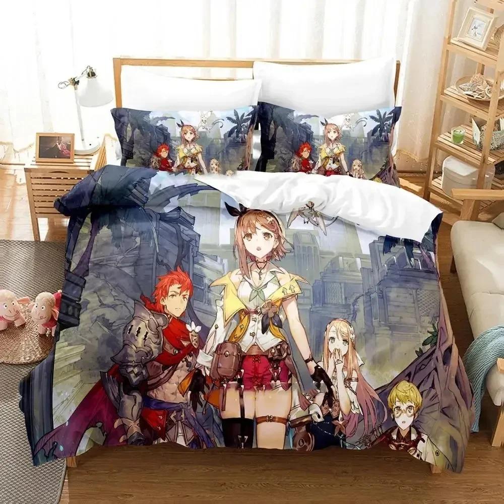 

Atelier Ryza Ever Darkness & the Secret Hideout Bed Linen Kit Boys Girls Twin Size Queen Dimension Size Quilt Cover Pillowcase Bed Kids Adult EU Single 135x200cm
