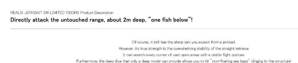 Duo Realis Jerkbait 100DRS SW Suspend Lure CPA3512 (0778)