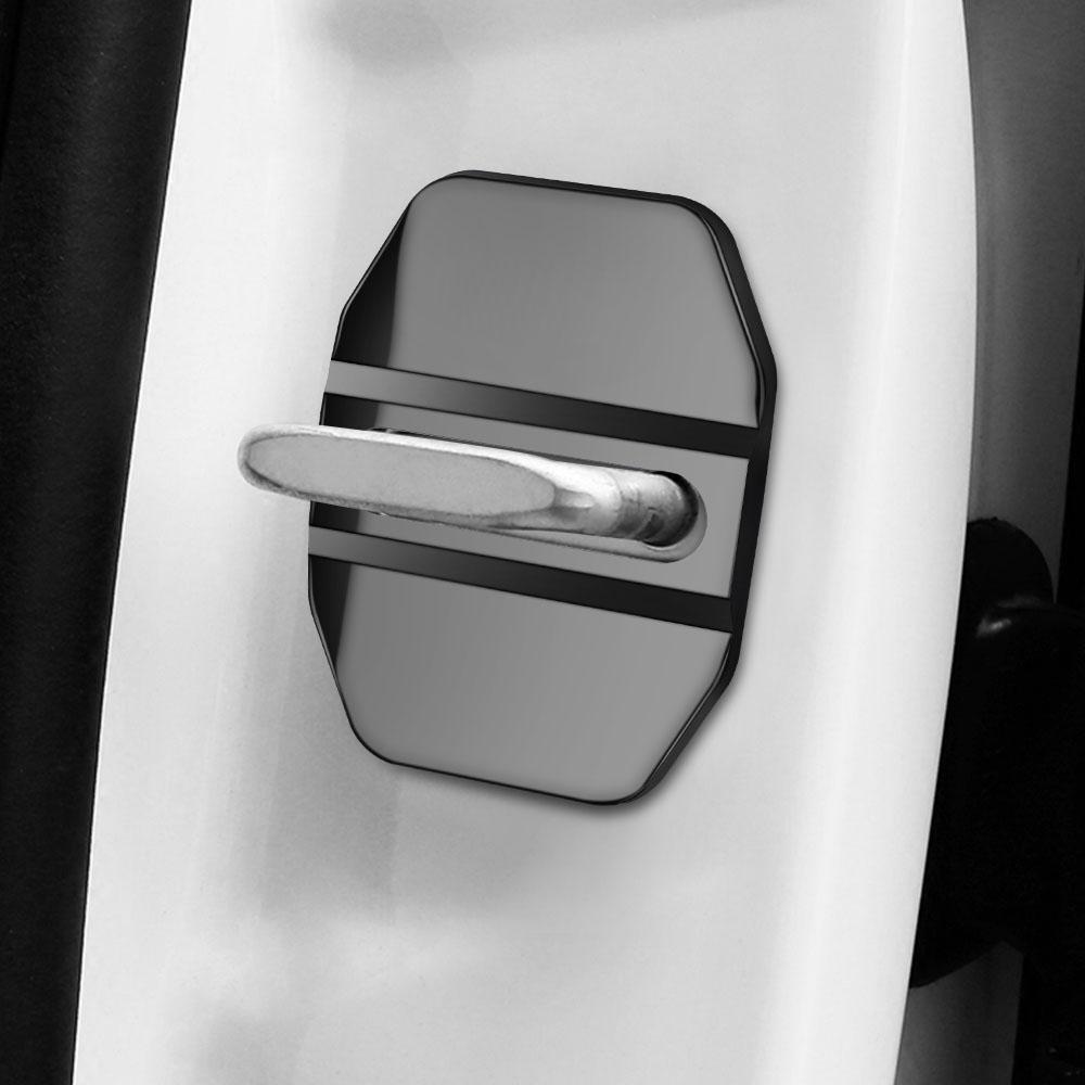 4pcs Black Door For Brabus Lock Cover BRABUS Buckle Cover Protect Case Door Lock Cover For Mercedes W205 W212 W463 W177 GLA GLC