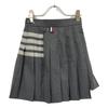 THOM BROWNE FGC402V-06146 Gray Plain Weave 4-Bar Pleated Mini Skirt Skirt 34 grayUsed
