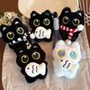 Adorable Plush Black Kitten Keychain With Bells And Fish Toy Christmas Tree Ornament Gift For Kids Birthday Decorations