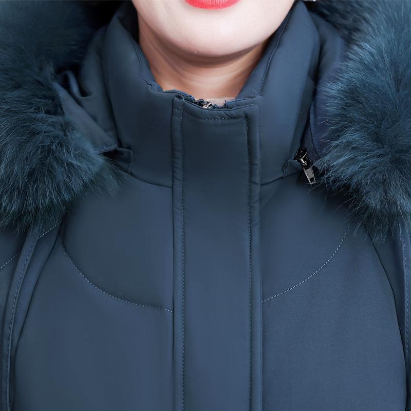 Real Fur Collar Middle Age Women's Puffer Jackets Winter Vintage Parkas Hooded Plus Size Elegant Thick Warm Down Coats Woman Outerwears