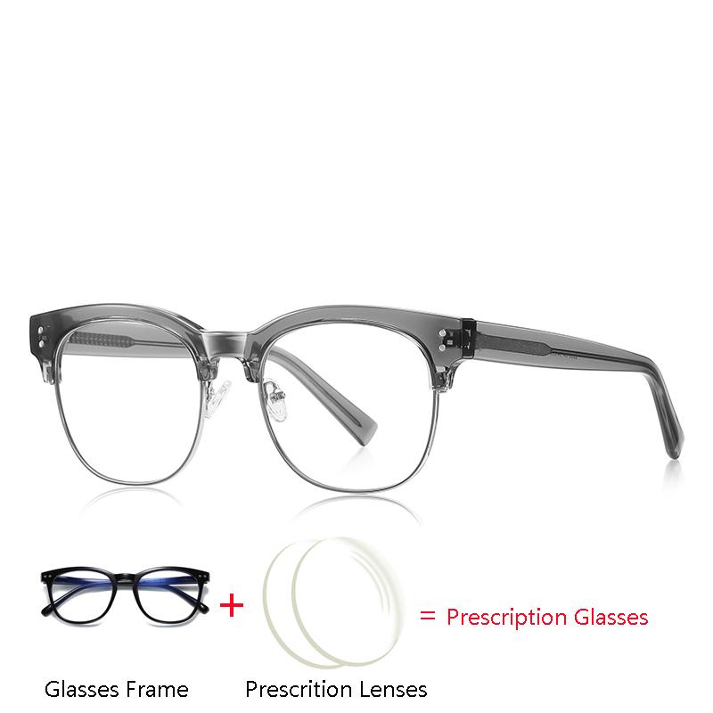Transparent Gray Frame Anti Blue Rays Photochromic Oval Optical Spectacles For Prescription Shortsighted Hyperopia Eyeglasses