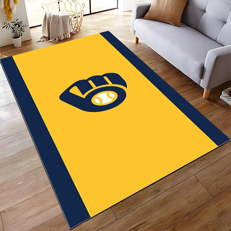 Baseball Glove and Ball Design Rug - Non-slip Rug Suitable for Living Room and Bedroom Sofas.