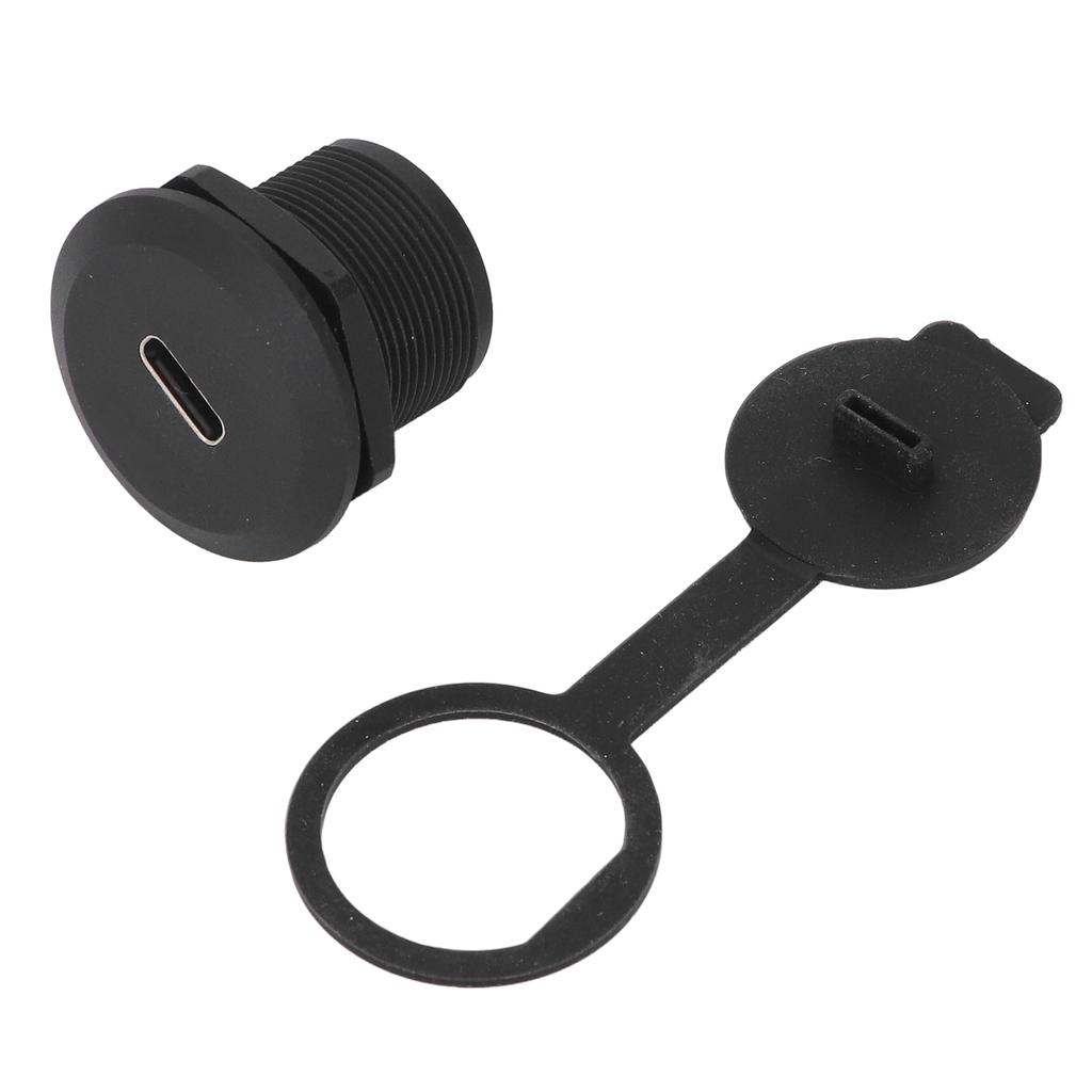Type C 3.1 Panel Mount Coupler Water Proof Female Connector USB C Mounting Socket with Dust Cover