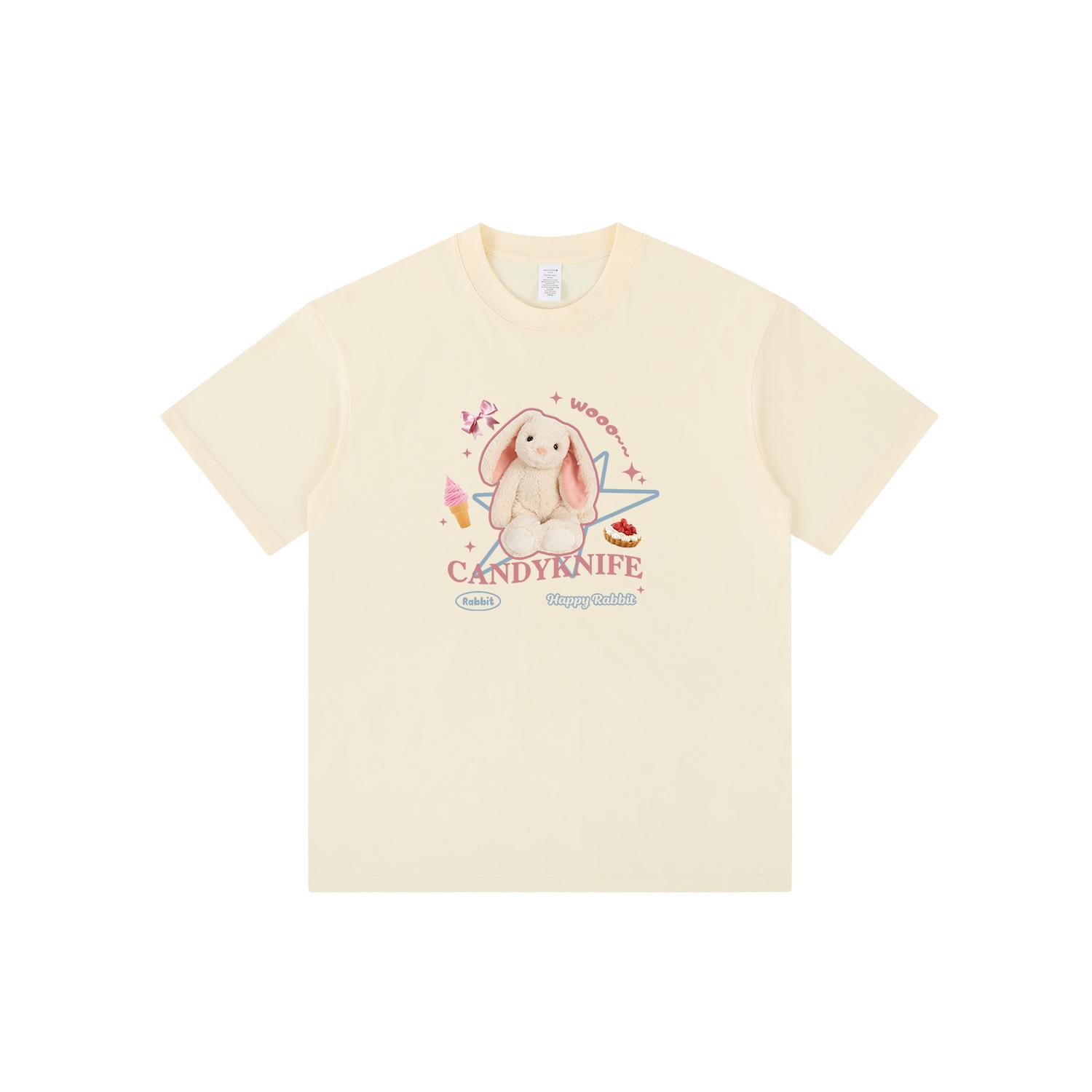 

Women s Oversized Cute Rabbit Print Half Sleeve T-Shirt - 2024 Summer Design 2XL