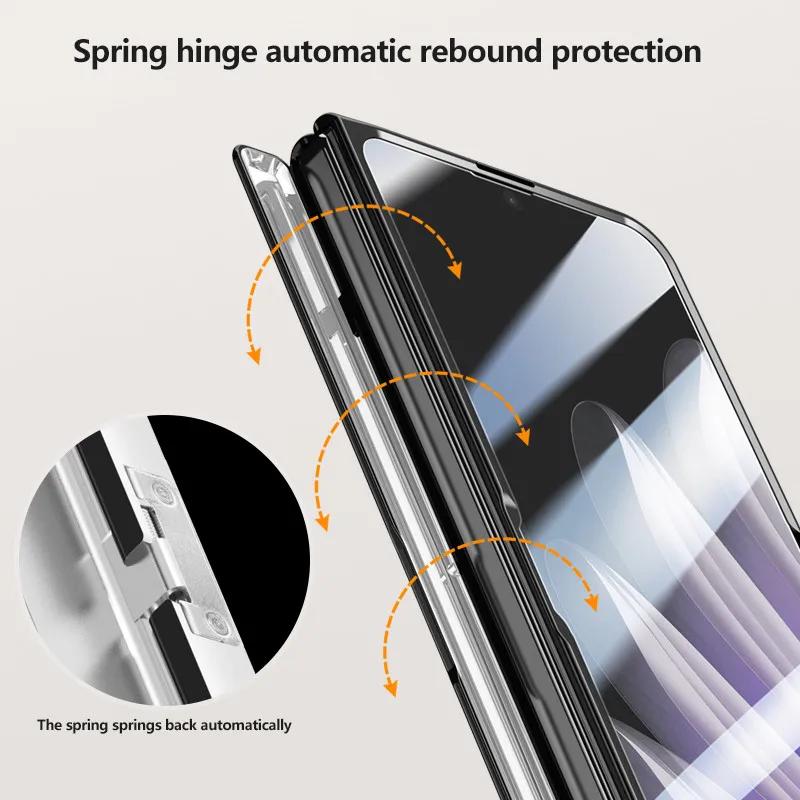 Plating Clear All-included Stand Case For OPPO Find N5 N 5 FindN5 5G Magnetic Hinge Holder Protective Cover With Tempered Film
