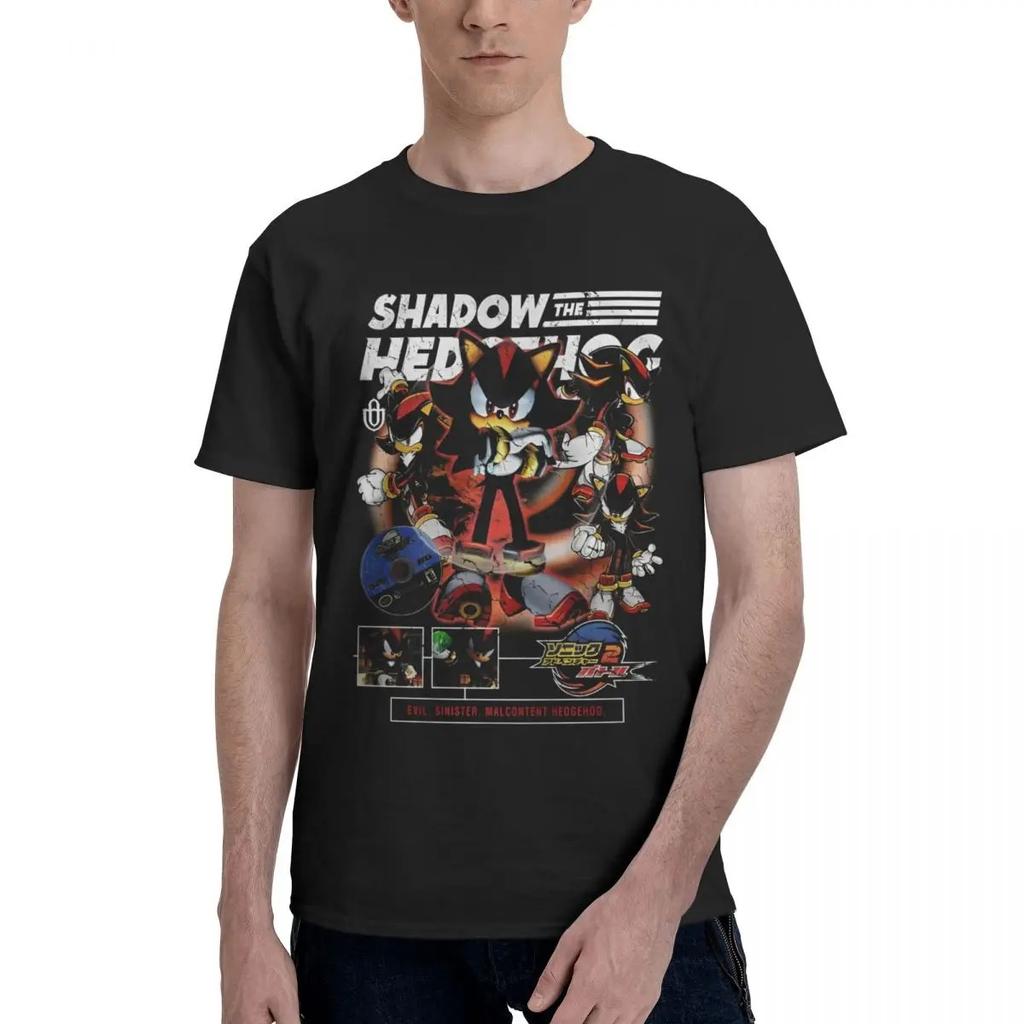 Shadow Hedgehog Classic Graphic Print TShirt Men Women Crewneck Cotton Loose Casual Tee Fashion Streetwear Wind Oversized Tops