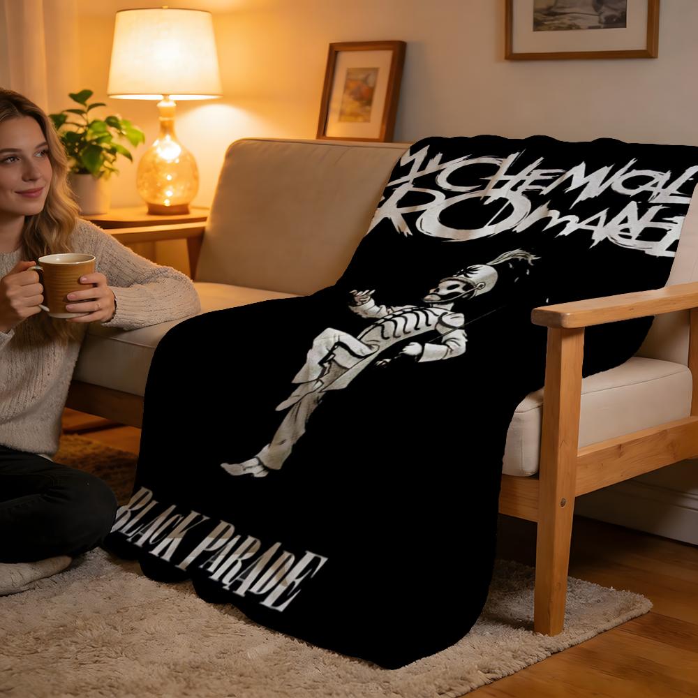 Throw High-Density Short Plush Blanket For Sofa Nap Air-Conditioned Room Soft Skin-Friendly My Chemical Romance Band