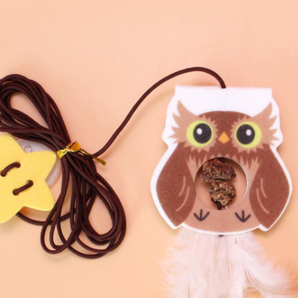 Einziehbares Katzenfeder-Spielzeug 2 m langes elastisches Seil Katzenminze enthalten leuchtende Farben zum Aufhängen an der Tür Katze