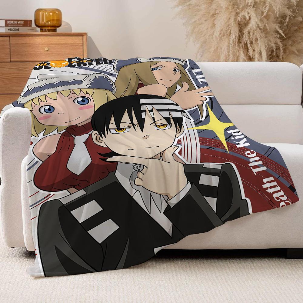Anime przygodowe Soul Eater Koc na Sofę Biuro Łóżko Samolot Podróż Sen Czytanie Relaks Kemping Miękki i Ciepły