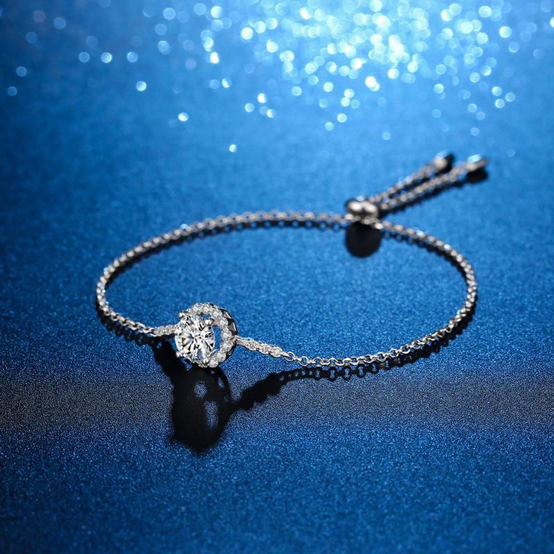 S925 Sterling Silver Full Sky Star D-Color Moissanite Bracelet Female Instagram Small Design 1 Carat Moissanite Diamond