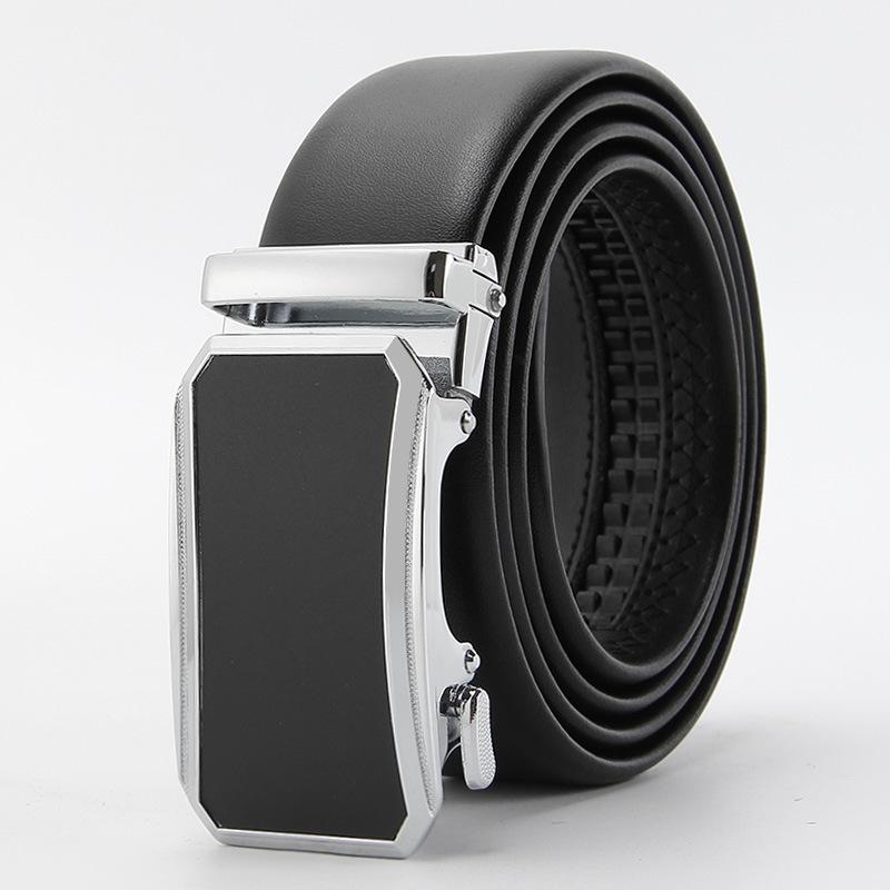 

Новый ремень из коровьей кожи первого слоя для мужчин с автоматической пряжкой, деловой мужской ремень, ремень из натуральной кожи 110-130cm