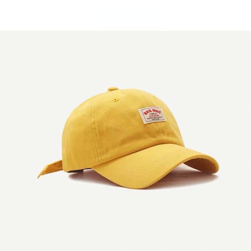 

Мужская и женская бейсбольная кепка общего назначения с мягким верхом, бейсбольная кепка от солнца, тканевая этикетка с надписью, кепка с утиным языком Pack of 1 жёлтый