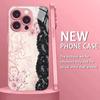 Luxury Pink Floral Lace Split phone case mobile phones for iphone 17 pro max cover Glass for iPhone 17 16 15 14 13 12pm Pro Plus