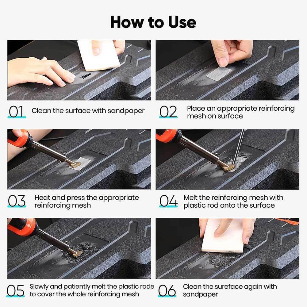1 Sada Sada pro svařování automobilových oprav Keramická topná technologie Nástroje pro opravu prasklin nárazníku auta Pájka pro opravu plastů