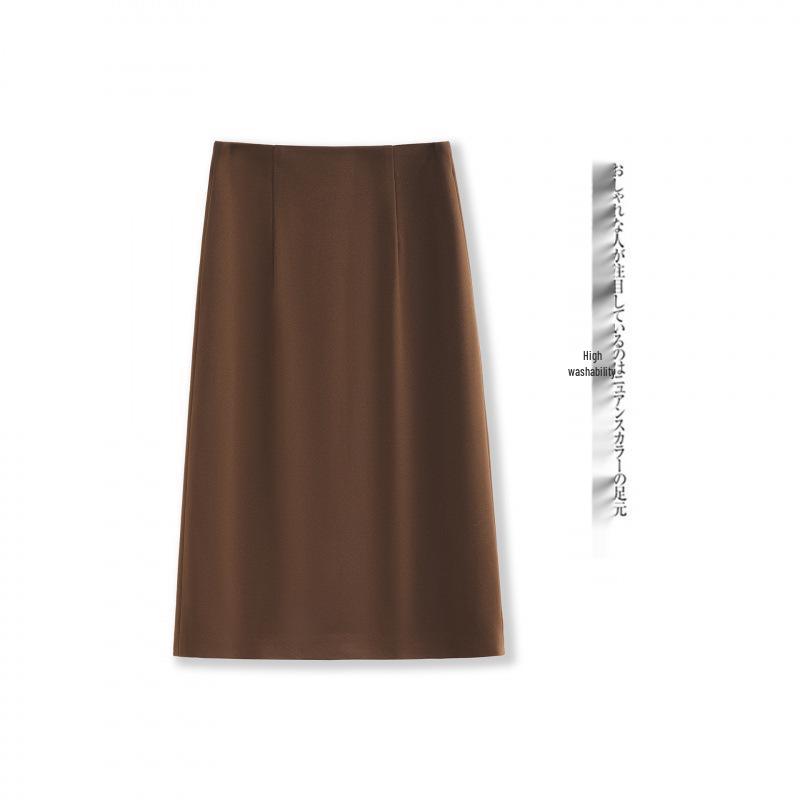 Elegant Women's High-Waisted A-Line Skirt: Slimming, Simple, and Hip-Hugging for Spring/Autumn 2026