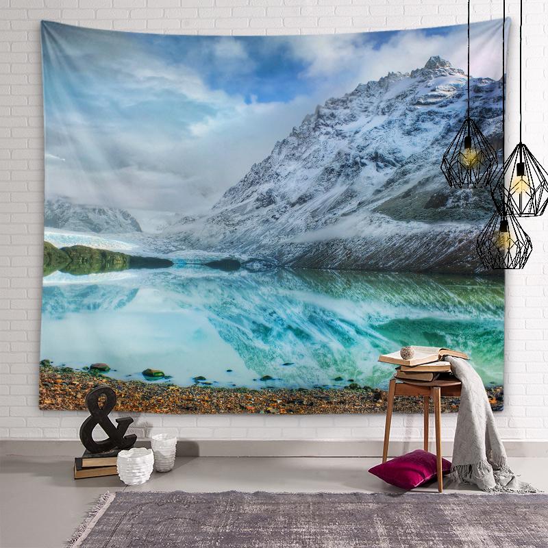 Tapestry of natural beauty Lake boat background wall art tapestry Dormitory room aesthetic decoration Bedroom home decoration