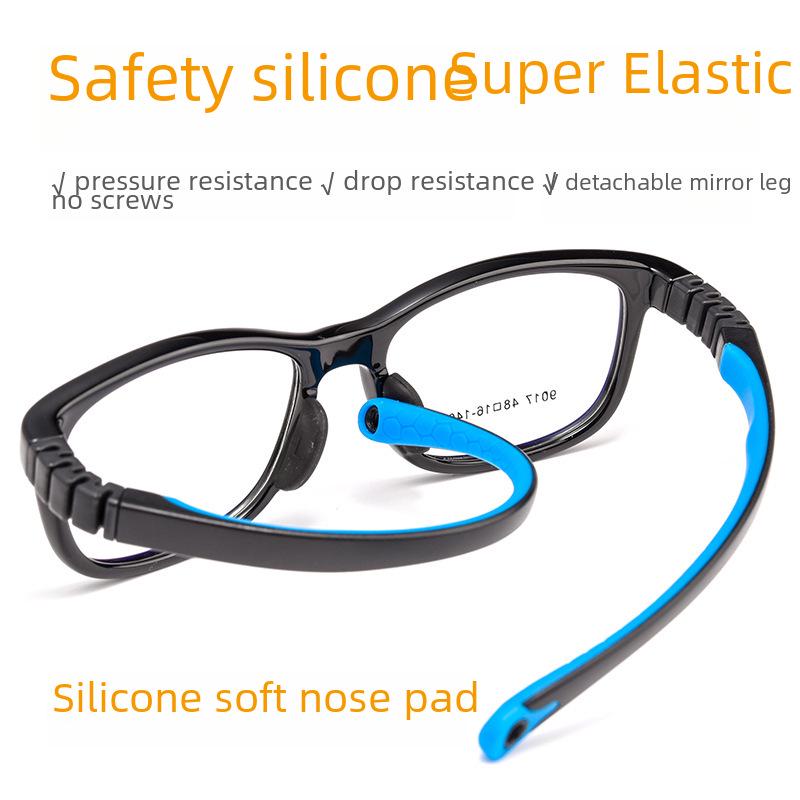 Children's Ultra-Light Silicone Myopia Glasses Frame 9017ET - TR Material, Small Frame for Boys and Girls