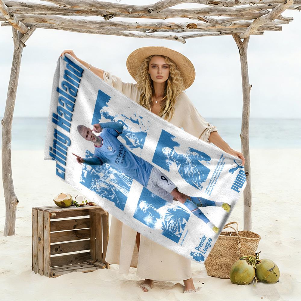 Haaland Manchester City Beach Towel Super Soft & Absorbent Comfortable Lightweight Portable for Swimming,Beach,Camping, Travel, Beach Accessories,Gym