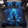 Duvet Cover Set Mysterious Skeleton Skull Print Bedding Set King Queen Style Bedding Set Polyester Machine Washable Decoration