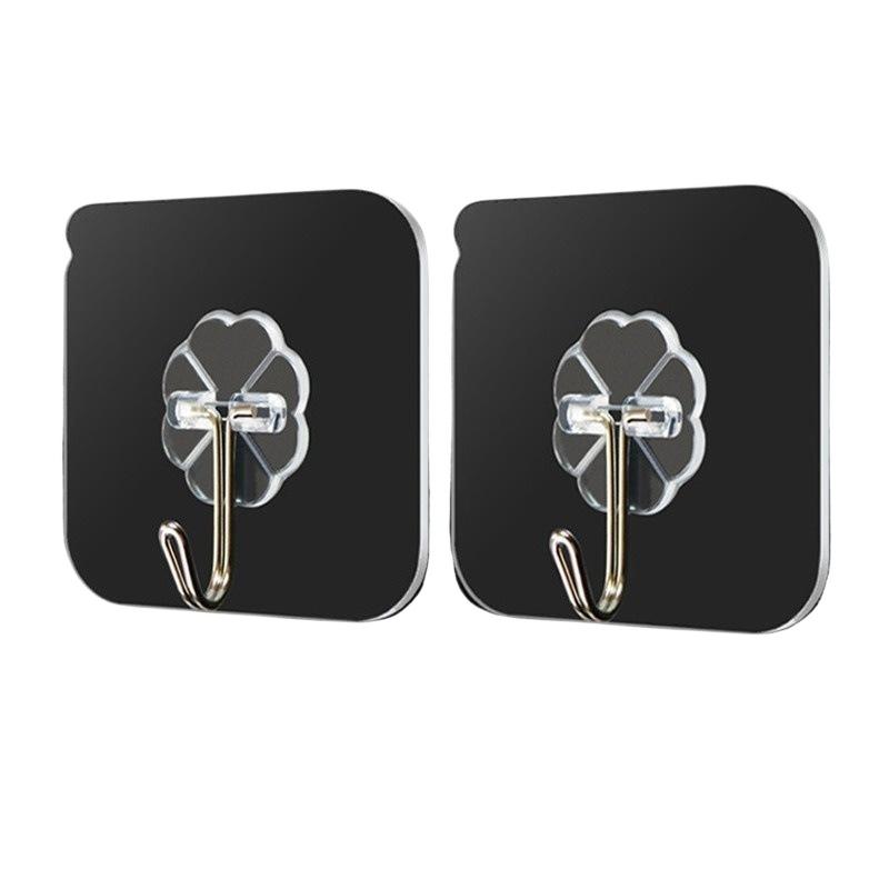 1Pcs Transparent Self Adhesive Wall Hooks Multipurpose Key Towel Holder For Kitchen Bathroom