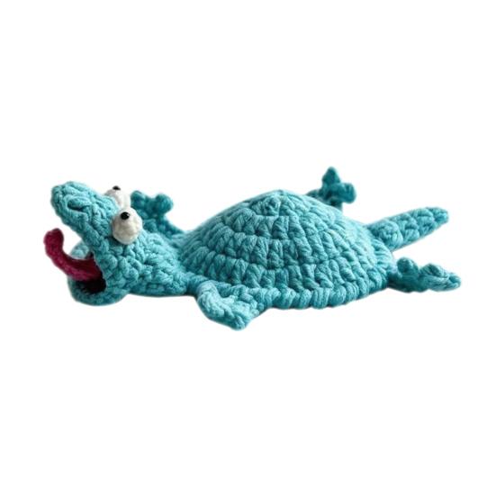 Crochet Lizard Coaster, Funny Handmade Animal Cup Mat, 3D Knitted Drink Coaster for Desk, Cute Heat Resistant Table Protector
