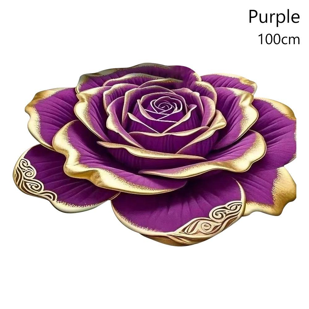 Non-slip Rose Floor Mat Special-shaped Bathroom Floor Mat  for Living Room Tea Table Bedside