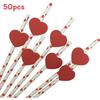 Ecofriendly Heart Card Disposable Paper Straws For Cake And Party Decor