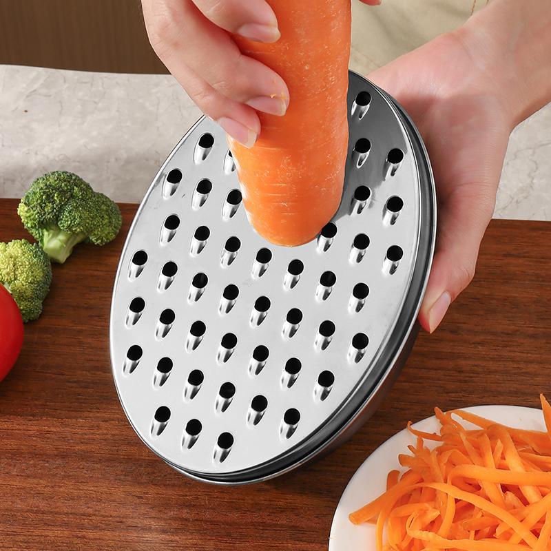 Double-sided Cheese Grater Stainless Steel Cheese Grater with Container Portable Shredder Ginger Garlic With Lid Kitchen Tool