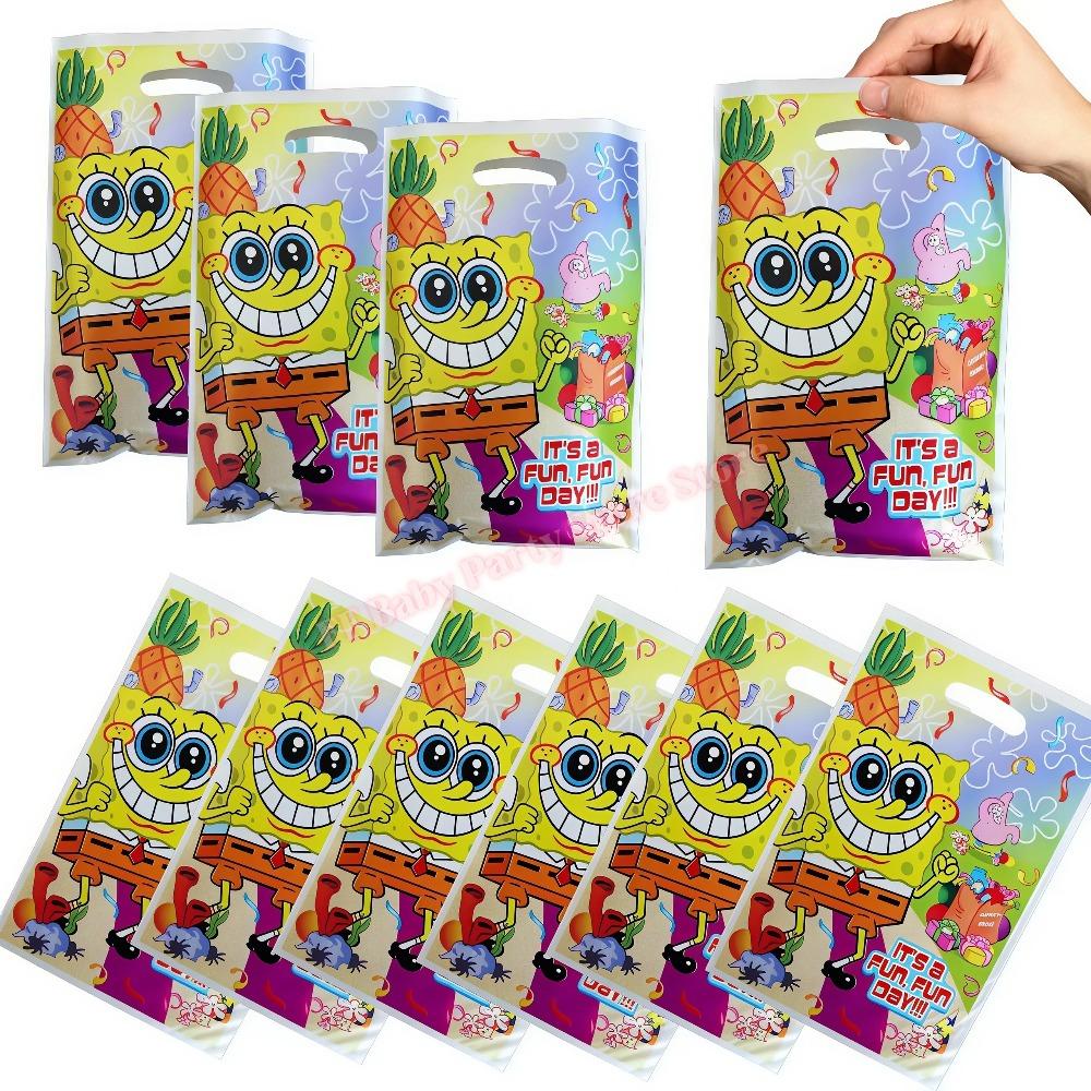 Cartoon Spongebobed Birthday Party Favors Bracelets Keychains Carnival Prizes Pinata Goody Bag Fillers Party Gift Birthday Decor