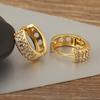 Nidin Light Luxury Trendy Double Layer Crystal Zircon Hoop Earrings For Women Female Fashion Versatile Circle Ear Jewelry Gifts
