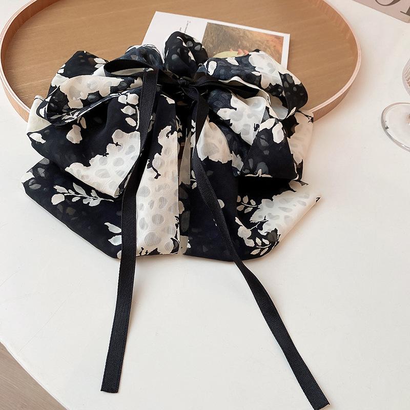 Big Large Satin Bow Ribbon Hair Clip Fashion Elegant Temperament Women Girls Ponytail Clip Ribbon Hair Clips Wedding Hair Accessories Gifts