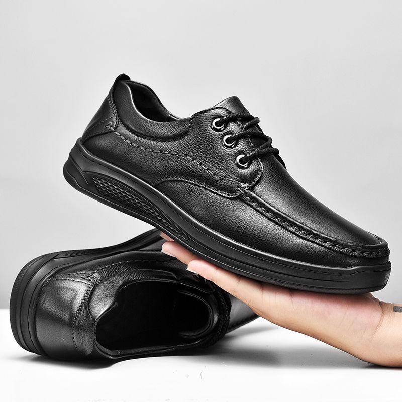 Men's Leather Handmade Big Brand Tail Business Casual Leather Shoes