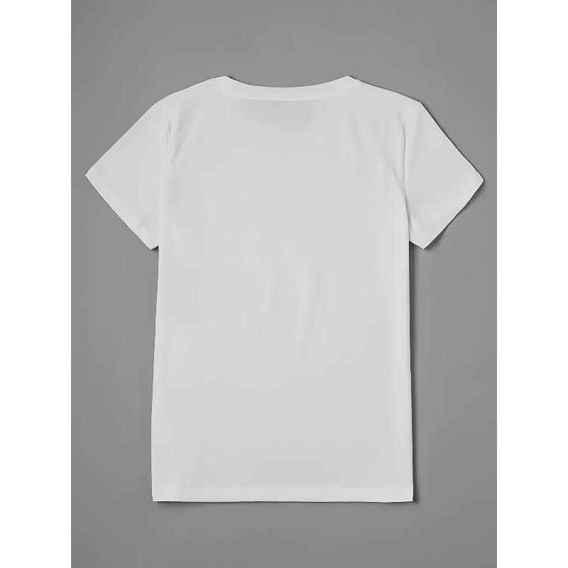 Europäische Größe Europäische Größe Damen Lässiges Leopardendruck-Schleifen-T-Shirt - Kurzarm, Rundhalsausschnitt, Frühling/Sommer Oberteil