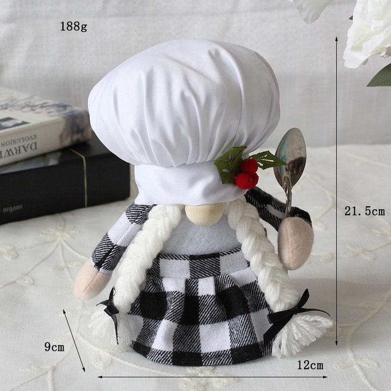 Christmas decorations creative dwarf chef doll festival plush doll chef's day faceless doll