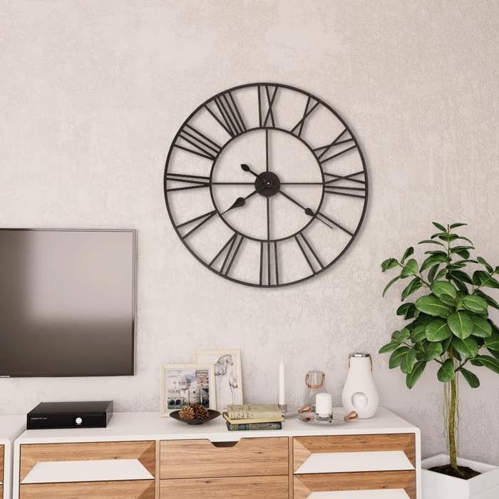 VidaXL Vintage Wall Clock with Quartz Movement Metal Pendulum Living Room 50644