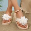 Fashionable Floral Decor Women's Flip Flops EVA Sole Lightweight Flat Sandals Woman 2025 Summer Comfort Non Slip Beach Slippers