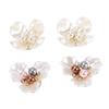 4PCS Button Covers Pearl Flower Petal Cufflinks for Shirt Cuff Men Women Clothing Sewing Crafts