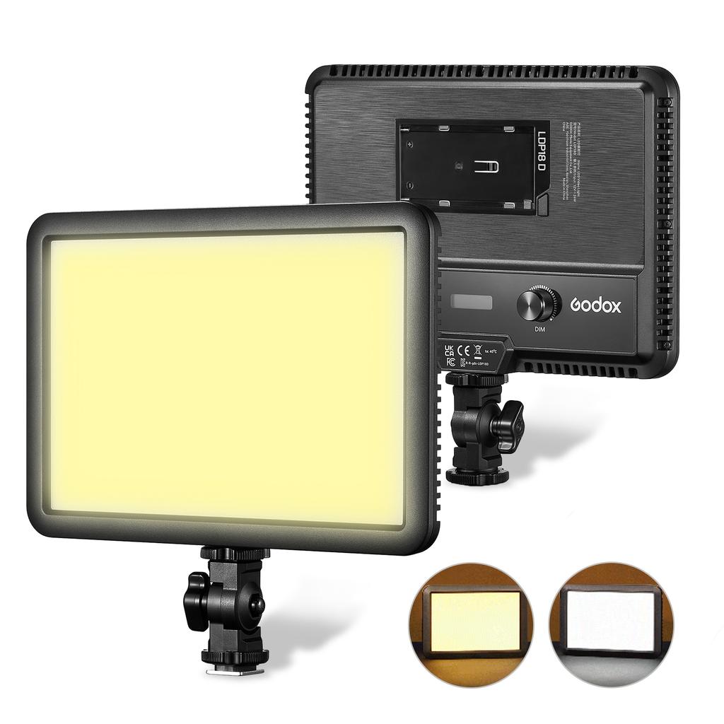 Godox LDP18Bi Lampa LED do kamery Panel oświetlenia fotograficznego 22W Światło wypełniające LED 2800K-6500K Dwukolorowy