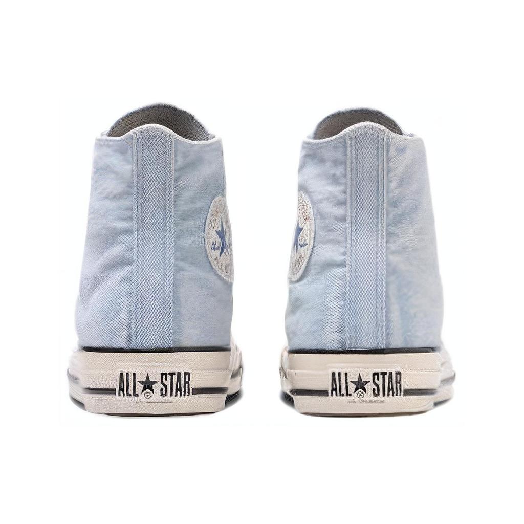 Converse All Star Aged Denim Hi Comfortable Versatile Durable Shock Absorbing High Top Canvas Shoes Unisex Sneakers Blue White 31312210