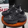 2025 spring and summer new black dad shoes mesh men and women height increase leisure sports breathable platform student jogging shoes