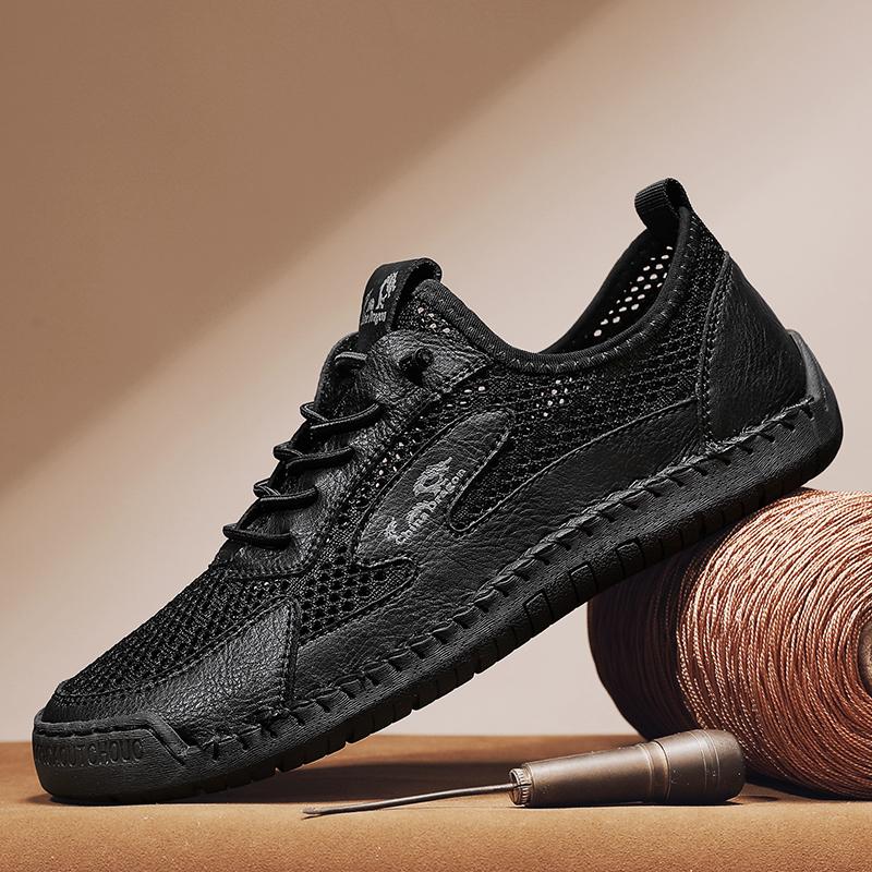 Fashion Summer Men Casual Mesh Shoes Breathable Loafer Lightweight Outdoor Walking Shoes Men's Sneakers Flat Driving Shoes Size 38-46