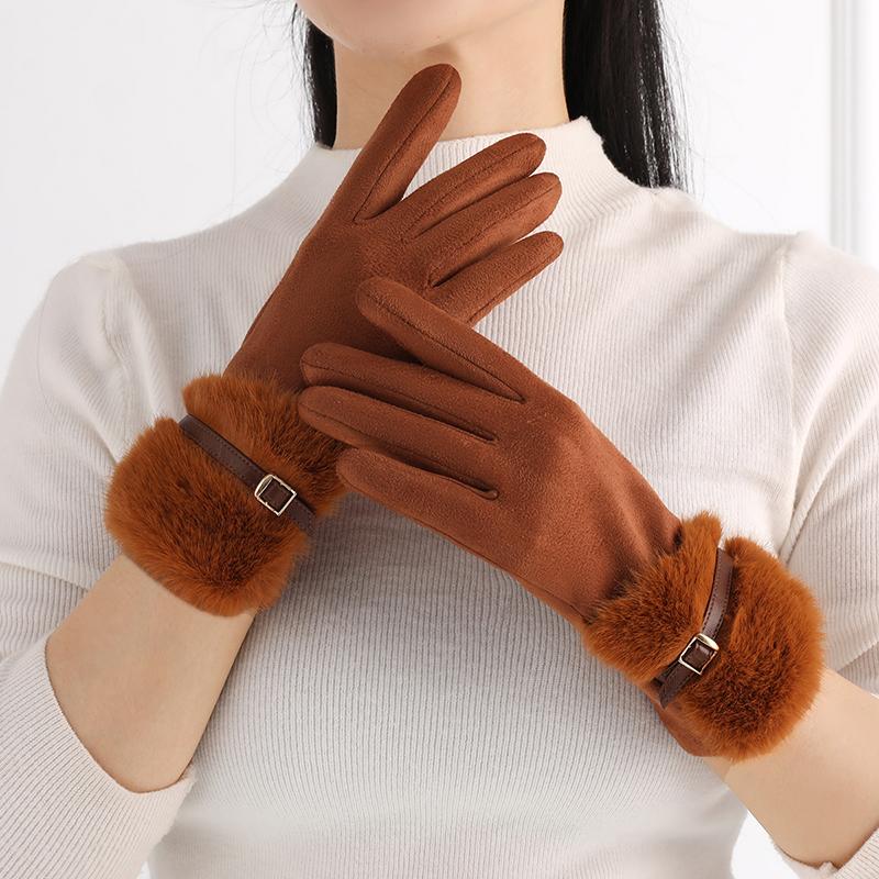 Guantes de Invierno para Mujer con Forro Polar Cálidos Cortavientos Resistentes al Frío Felpa para Conducir y Ciclismo