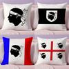Corsica Flag French Region Cushion Cover Plush Fabric Soft Double-Sided Printed Invisible Zipper Sofa Pillow Case Home Decor